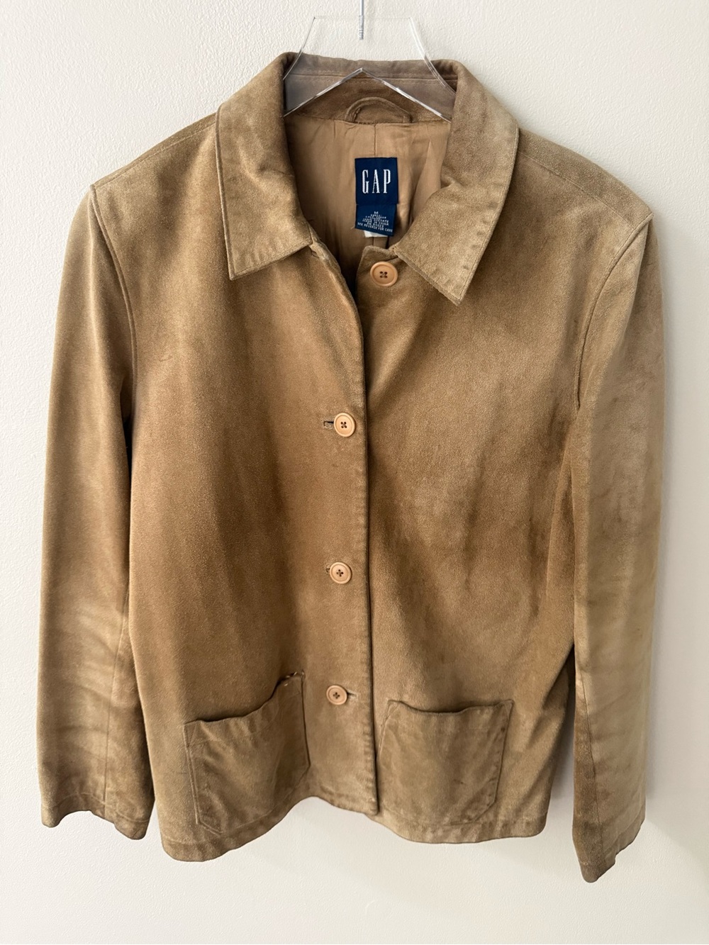 GAP Vintage Camel Suede Car Coat